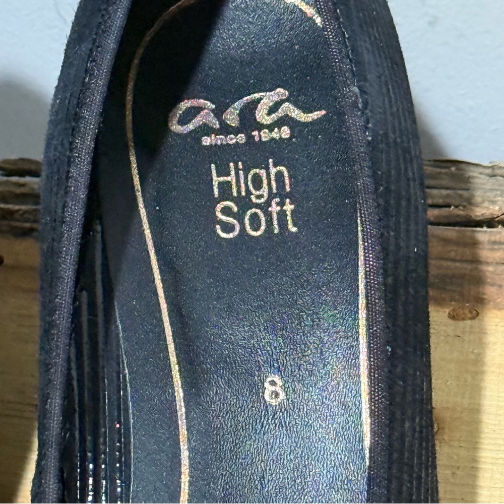 NEW ARA Kendall pumps in Black Striped Leather Size 8 A17 - Picture 8 of 13